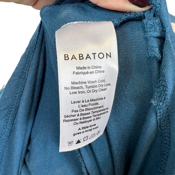 Babaton Artizia Tank Top Womens Sleeveless Stretch V Neck Blouse Blue Small - Picture 8 of 10